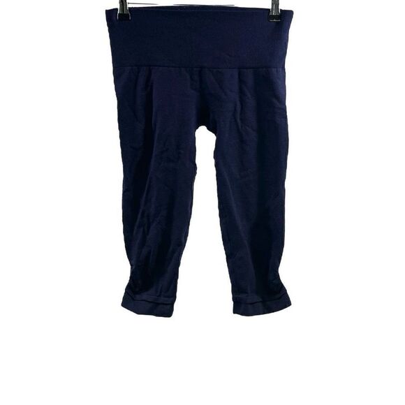 Lululemon Navy The Flow Ruched Capri Leggings Size 6 - Picture 1 of 7